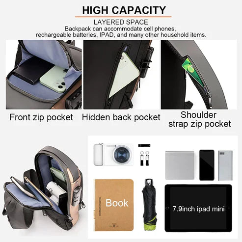 Chest Bag Multifunction Crossbody Sport Running Travel Sling Pack Anti-Theft (Random Color)