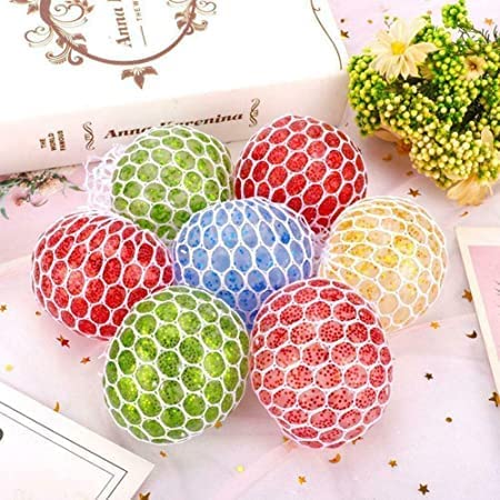 Mesh Stress Balls Squeeze  Pack Of 6 (random Color)